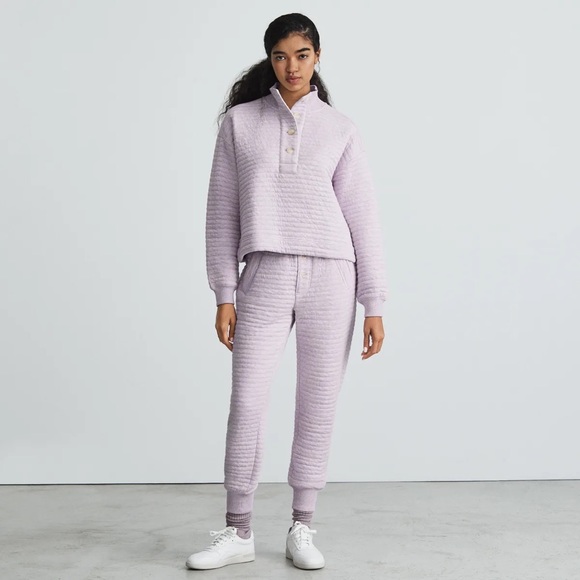 Everlane Other - EVERLANE purple cotton quilted sweatpants joggers two-piece lounge set